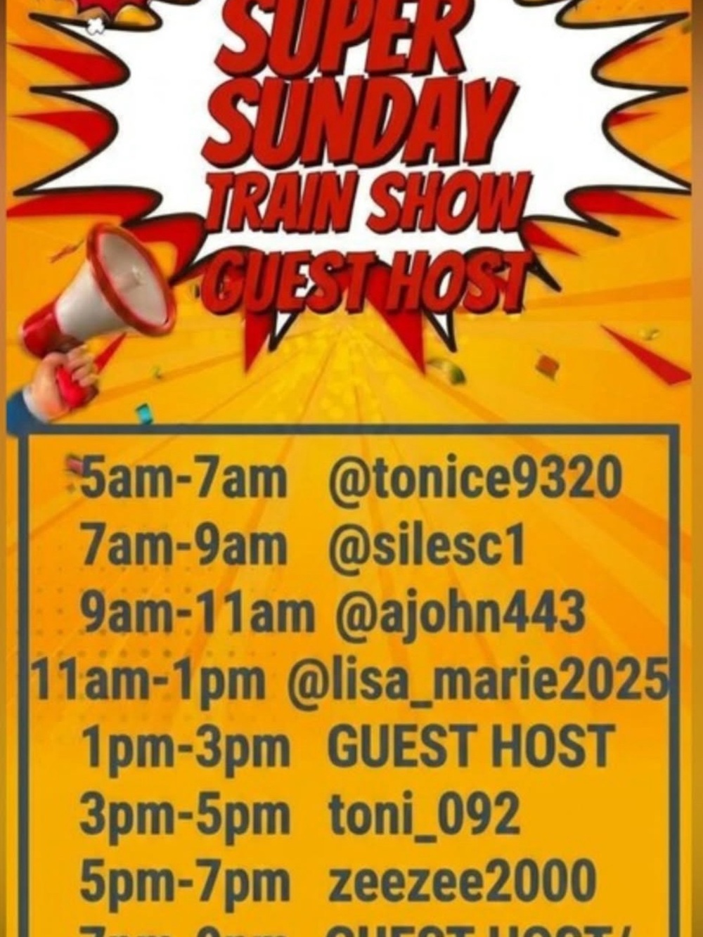 Super Sunday Train Show Party Banner - Orange